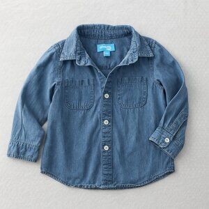 Lightning Bug Baby-Size 18 M-Long-Sleeve Denim-Look Buttondown-KC051